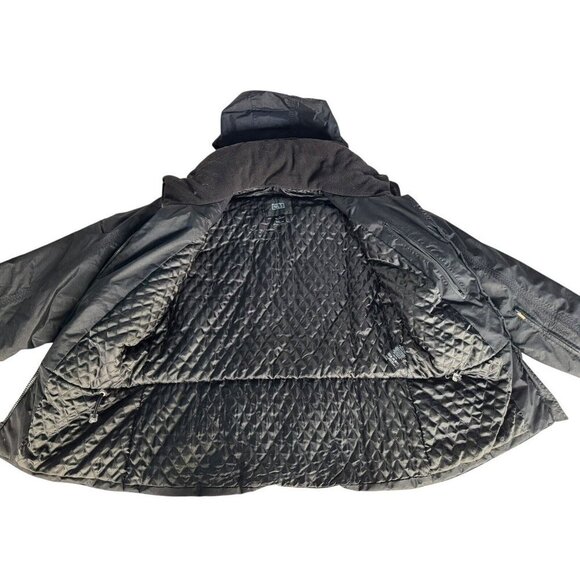 VTG NILS Woman's Sz 12 Black Mountain Black Ski Jacket Hooded Quilted Lining - Picture 12 of 13